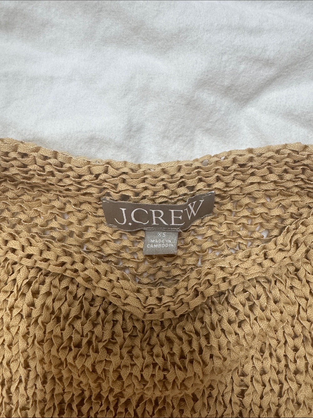 J. Crew Short Sleeve Crewneck Knit Sweater in Camel Brown - Picture 2 of 3